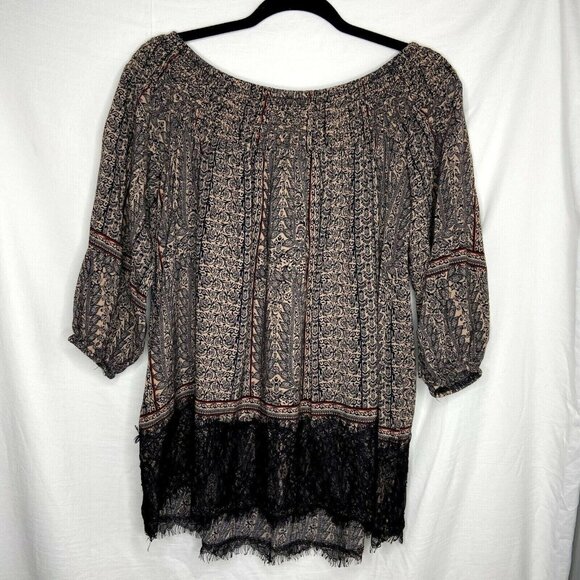 Anthropologie Vanessa Virginia Augusta Boho Blouse Size Small off the shoulder - Picture 4 of 11